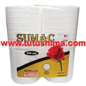 Papel Toalla Sumac Jumbo 200 mts x 4 Rollos