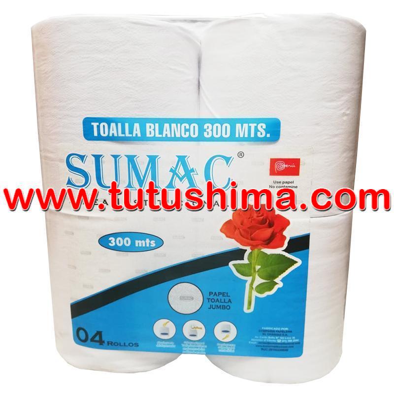 Dureza Bolsa piso Papel Toalla Sumac Jumbo 300 mts x 4 Rollos – Corporacion Tutushima